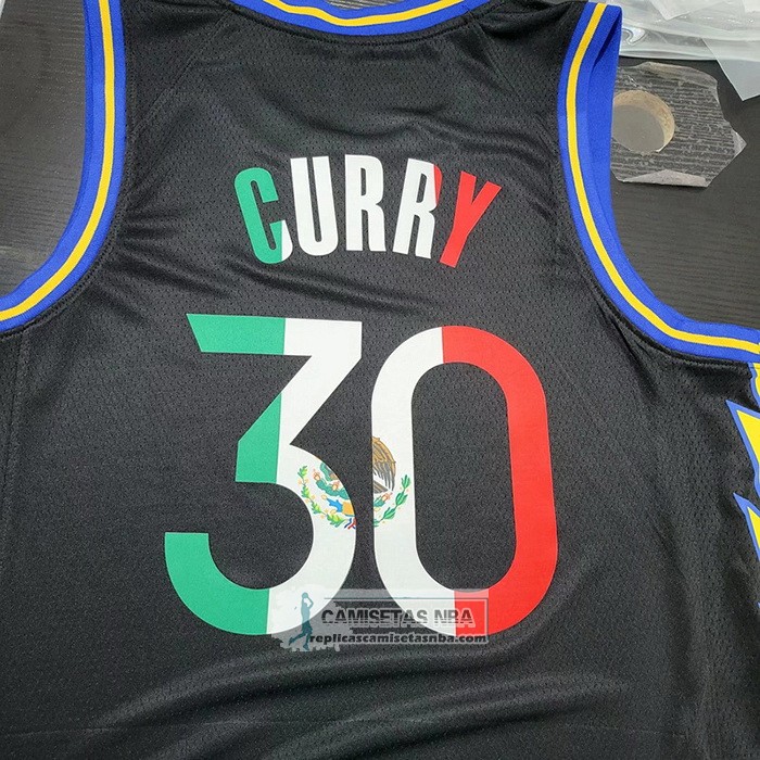 Camiseta Golden State Warriors Stephen Curry NO 30 2022 Slam Dunk Special Mexico Edition Negro